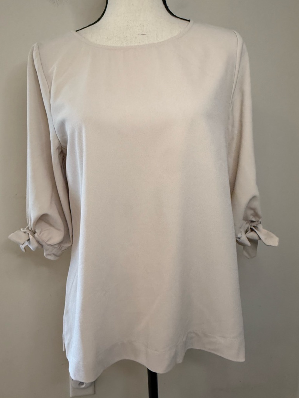 Umgee beige top crop sleeves coquette bow SZ SM